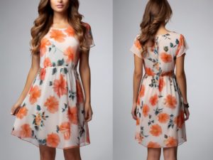 Светлое шифоновое платье с цветочным рисунком